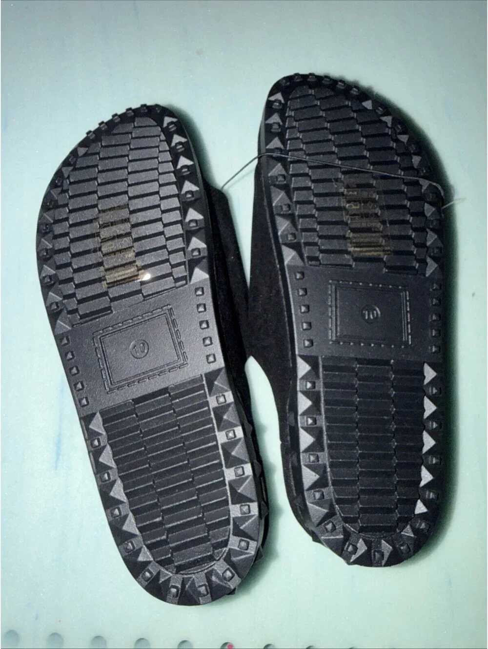 True Religion Biggy Slide Sandals Black Hook Loop Strap Men’s Size 10 NWOB